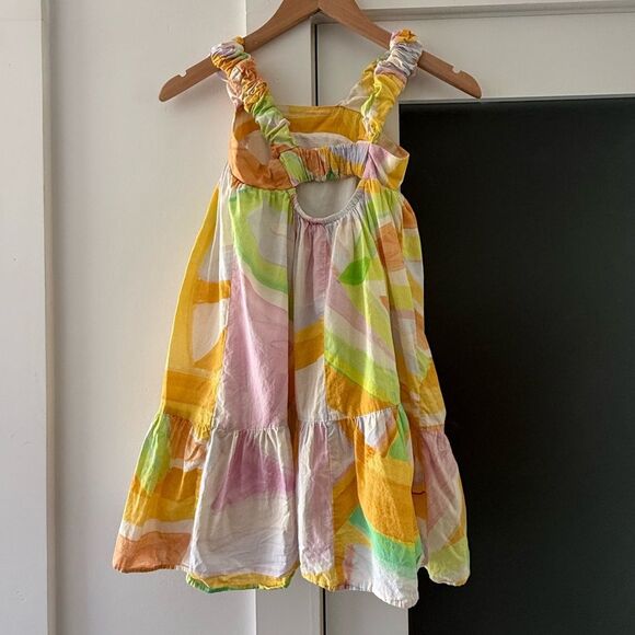 Zara Girl's Watercolor Ruffle Hem Mini Dress – Size 8 - Picture 5 of 7